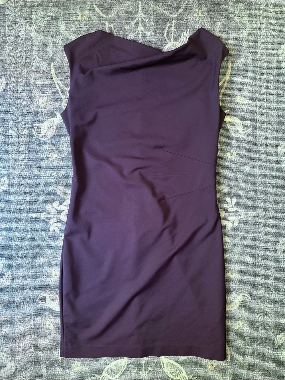 Armani Exchange Purple Asymmetric Draped Sheath Dress Sz 14
